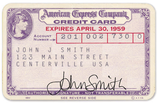 Karta kredytowa z lat 50-tych Żródło: Creditforum