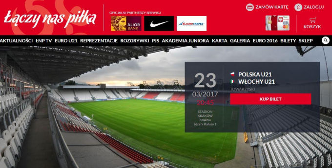 Bilety na mecze reprezentacji Polski będzie można kupić online przez stronę PZPN.