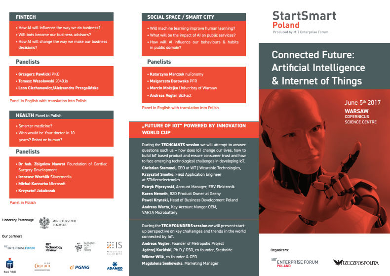 Konferencja StartSmart. Głos z Polski w sprawie sztucznej inteligencji i internetu rzeczy!