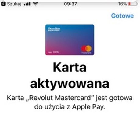 Karta Revolut w Apple Pay